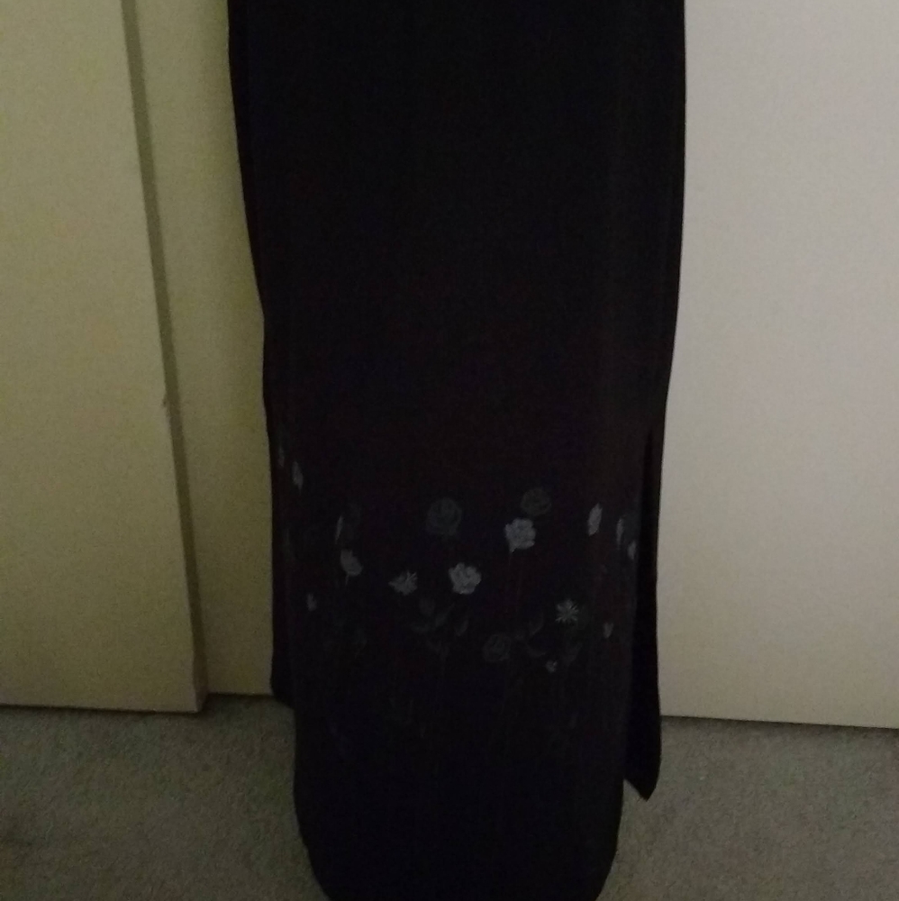 Long black polyester skirt